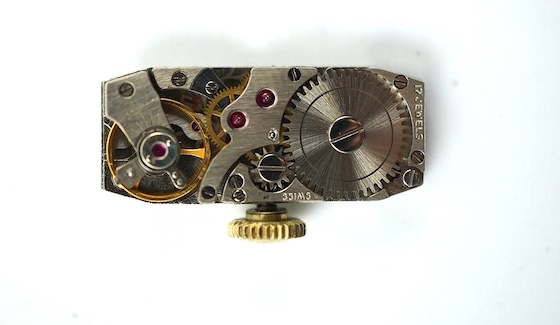 Dulux, a lady's gold Art Moderne cocktail watch, 1930s